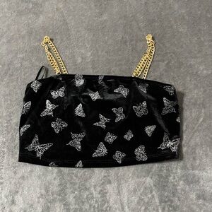 Butterfly shirt with chain straps